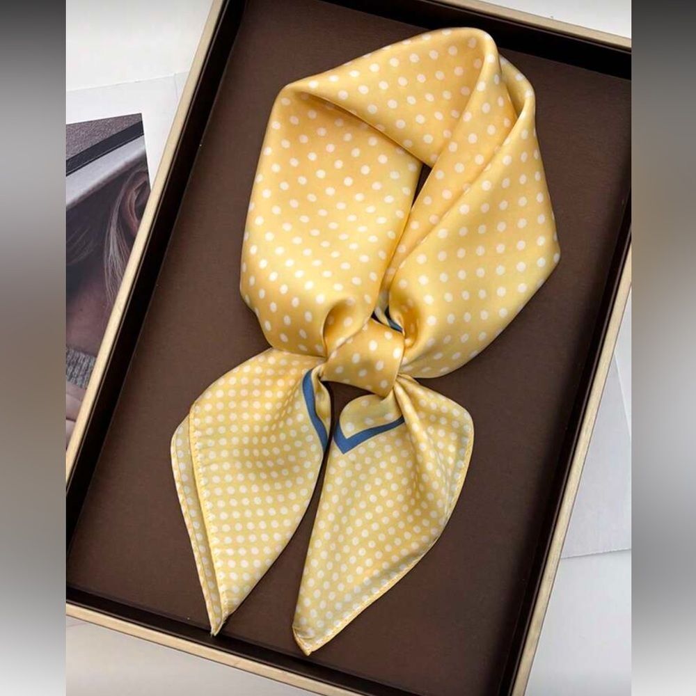Yellow Polka Dot Scarf A1571